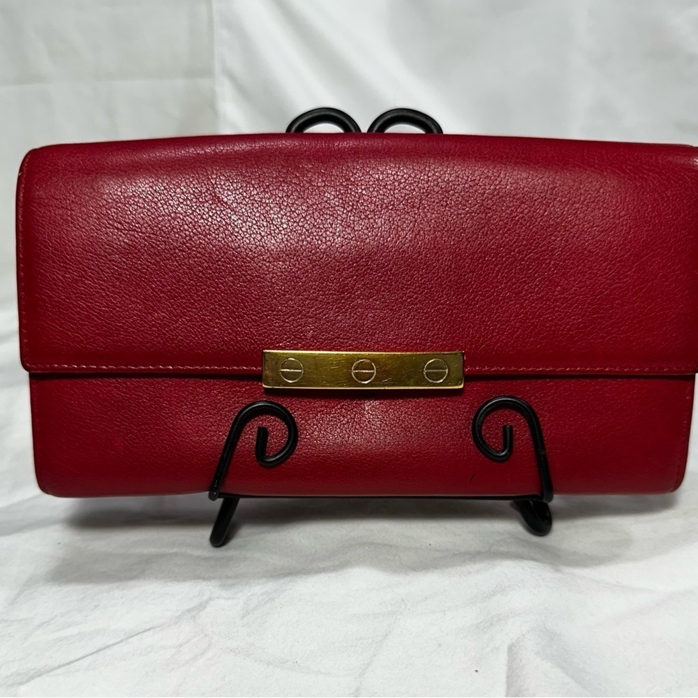 Cartier Vintage Dark Pink Long Love Wallet. EUC